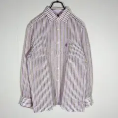 ダックス DAKS メンズ シャツ【M】リネン100% 麻 ストライプ