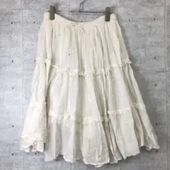 カントリー メルヘン MORI-KEI 古着 インド綿 フリル ロングスカート