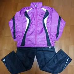 YONEX ウォームアップウェア 上下セット ピンク/黒 ユニセックスMサイズ