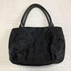 DRESKIP 星柄　刺繍　トートバッグ　ハンドバッグ　ブラック