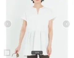 美品　23区　ソフトコンパクトポンチ布帛コンビカットソー　異素材　大きいサイズ