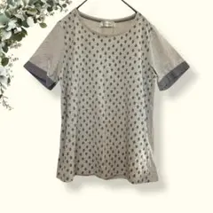ゴールデンベア【M】半袖Tシャツ/トップス/フロントプリント/綿混/ベージュ