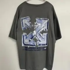 韓国 メンズ ストリート バックプリント 半袖 Tシャツ チャコールグレー