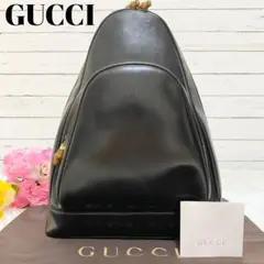 良品♡グッチ バンブー ワンショルダーバッグ ボディバッグ エナメル ブラック