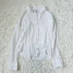 Frank フランク&アイリーン　リネン　白　シャツ　長袖　スキッパーBARRY