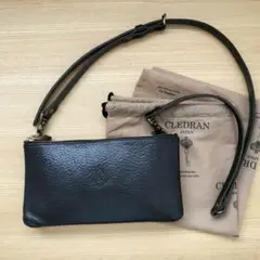 クレドラン LUST DUAL POCHETTE 黒 ショルダーバッグ レザー