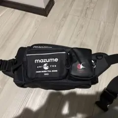 廃盤【マズメ】mazume レッドムーン ブラックデニム ウエストバッグ3黒×白