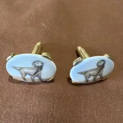 犬のイラスト カフスボタン