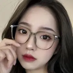 ★残りわずか★伊達メガネ　茶色　ウェリントン　ユニセックス　クリアレンズ　韓国