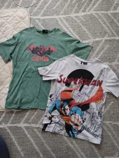 SHEIN★アメコミ半袖Tシャツ2枚セット コットン100 ヴィンテージ 古着