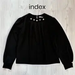 インデックス　カットジョーゼット ギャザーパールネックトップス　フォーマル