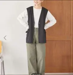 アメリカンホリック　バックサテンベイカーパンツ　XS カーキ