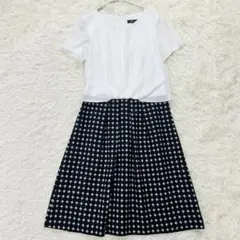 リフレクト洗える♪ドッキングワンピース　セットアップ風　ドット　シフォン　7/S