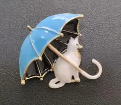 猫と傘のブローチ【新品】
