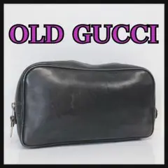 ☆OLDGUCCI☆ オールドグッチ クラッチバッグ ポーチ ブラック レザー