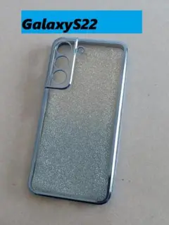 GalaxyS22 ブルーメッキ風　キラキラシート付　Galaxyケース