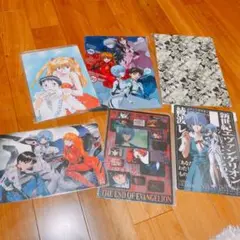 エヴァ　綾波レイ　アスカ　クリアファイル　下敷き　セット