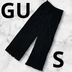 『GU』 ジーユー　レディース プリーツパンツ S 黒　ブラック