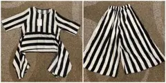 新品未使用 白黒 ストライプ パンツ セットアップ ハロウィン 衣装