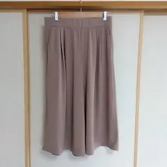 訳あり　しまむら　ベージュ ガウチョパンツ　LL　さらさら素材