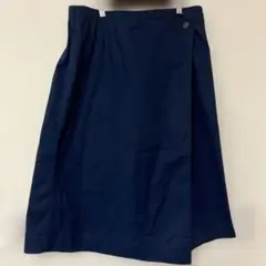 UNIQLO ネイビー ラップスカート ゴムウエスト