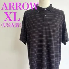 ARROW ストライプ柄 ポロシャツ XL