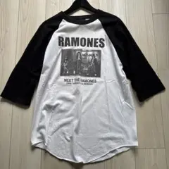 ラモーンズ　RAMONES バンドTシャツ　7分袖　ブラック　ホワイト　L