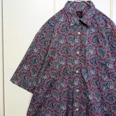 【総柄】ETRO エトロ 半袖シャツ ペイズリー柄 オールド イタリア製 L