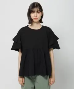 niko and... フリル切り替えペプラムTシャツ