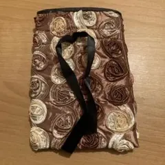 薔薇リボン刺繍入り巾着袋