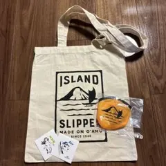 ISLAND SLIPPER 折りたたみ式うちわ　トートバッグ　ステッカー2枚