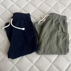 H＆M ベビー ネイビー カーキ ボトムス パンツ 2点セット