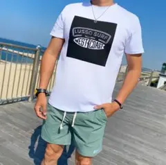 再入荷　LUSSO SURF スクエアプリントTシャツ　Mサイズ　送料込み