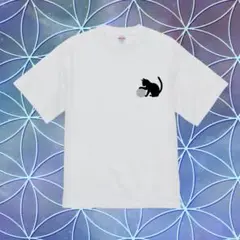 ハイクオリティー Tシャツ 猫 フラワーオブライフ 神聖幾何学
