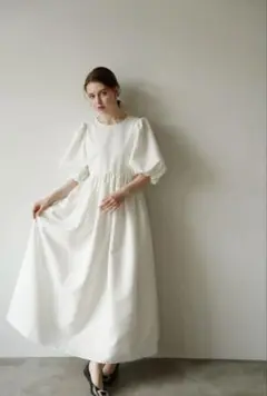 【新品】Acka puff sleeve volume one-piece
