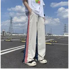 トラックパンツ バイカラー ジャージ ラインパンツ ストライプ トリコロール