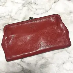 イルビゾンテ IL BISONTE がま口 長財布 ロングウォレット 赤 シボ革