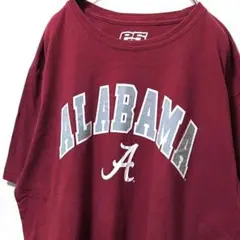e5 アラバマクリムゾンタイドロゴ Tシャツ えんじ色ワインレッド赤XL古着