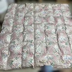 大判　羽毛布団　243*252 ピンク　花柄　ふわふわ　もこもこ
