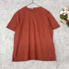 レガッタ　リブ編み調半袖Tシャツ　タグ付き　テラコッタ系　プルオーバー　L