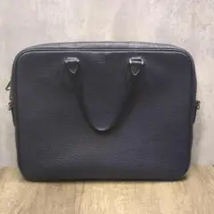 BALLY ネイビー レザー ビジネスバッグ