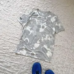 NIKE ナイキ　ランニングTシャツ　半袖　メンズ　グレー　総柄　S