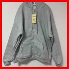 グレー　フード付きパーカー　4XL