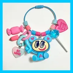 本日限定価格★じゃらじゃらキーホルダー　ブルー　0722