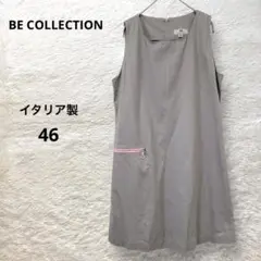 ビーコレクション イタリア製 ノースリーブワンピース コットン混 ストレッチ46