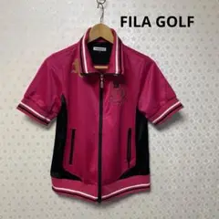 ❤️美品❤️フィラゴルフ❤️レディース ❤️半袖ジップアップ❤️ゴルフウェア❤️ピンク/L