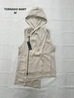 TORNADO MART linen asymmetry drape vest