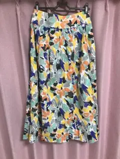 NOLLEY’S ノーリーズ　カットジャガードプリントギャザースカート