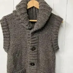Audrey and John Wad ショールカラー カウチン ベスト 古着