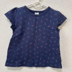 petit main ネイビー チェリー柄 Tシャツ 100cm
